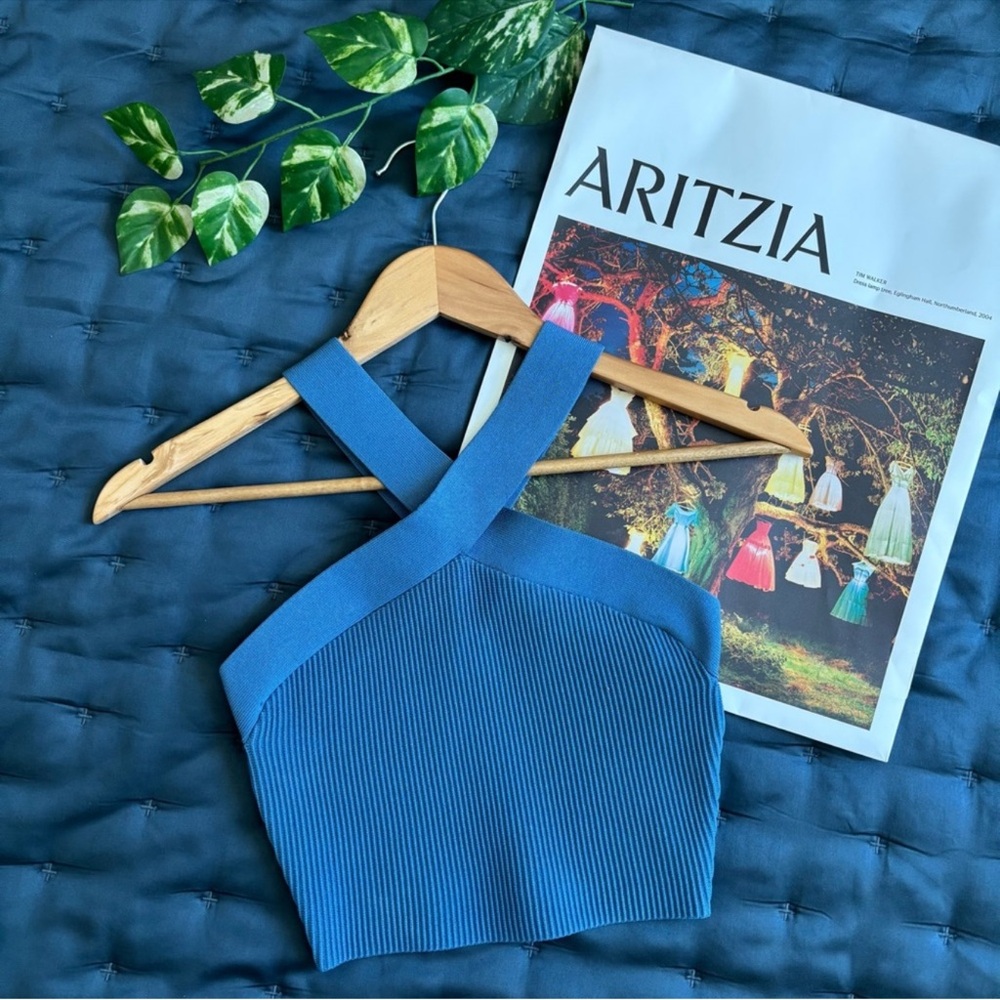 BABATON Aritzia Ocean Blue Sculpt Top